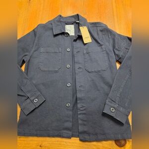 Navy Denim Button-Up Jacket